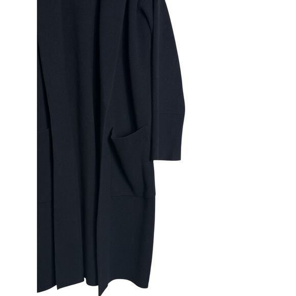 J. Crew Women’s Merino Wool Ella Long Sweater Blazer Size M Oversized Navy Blue - Picture 4 of 9